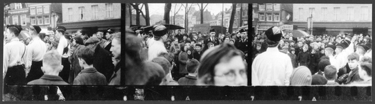 407042 Afbeeldingen van een manifestatie door de Jeugdstorm van de Nationaal-Socialistische Beweging (N.S.B.) op het ...